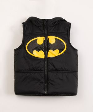 colete puffer infantil batman preto