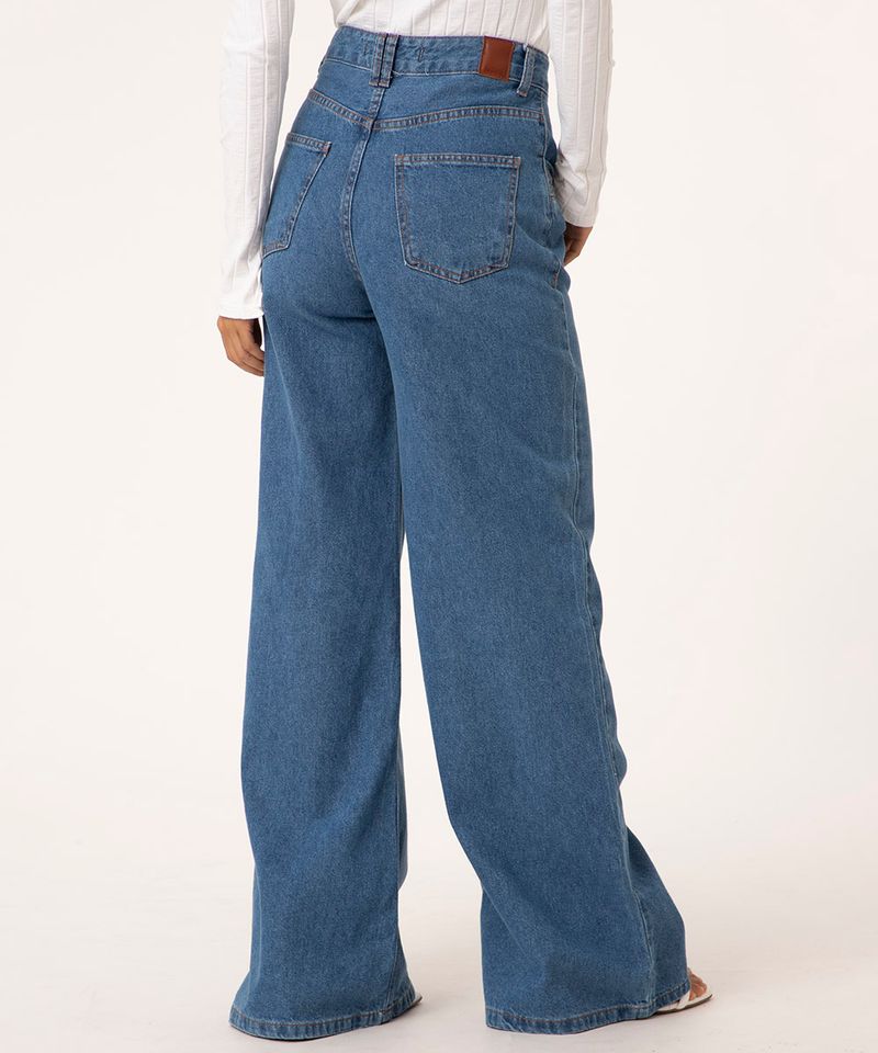 WOMEN FASHION Jeans Wide-leg jeans Print discount 75% Beige M C&A wide-leg jeans 