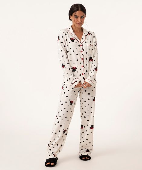 pijama camisa de fleece minnie off white