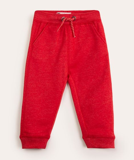 calça infantil de moletom básica vermelho