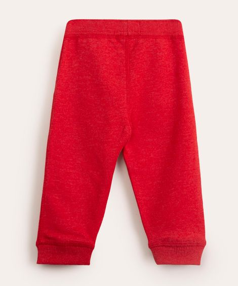 calça infantil de moletom básica vermelho