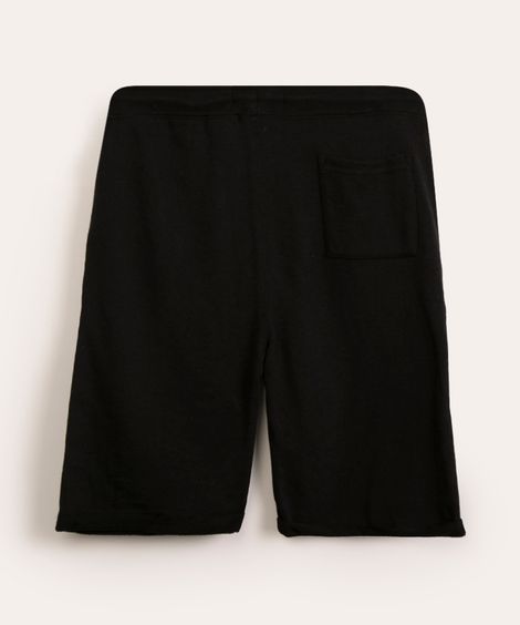 Bermuda de Moletom Básica com Bolso Preta