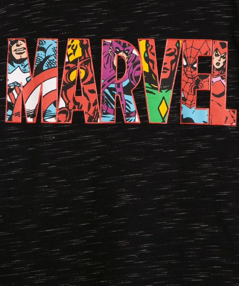 pijama infantil manga longa marvel preta