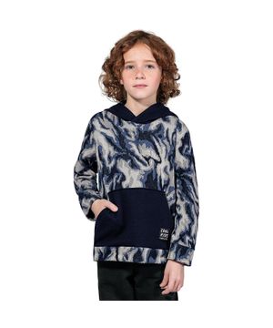 Casaco Teen Masculino Lemon Malha Jacquard Azul Marinho