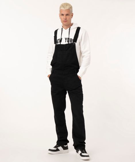 Macacão de Sarja Masculino Preto