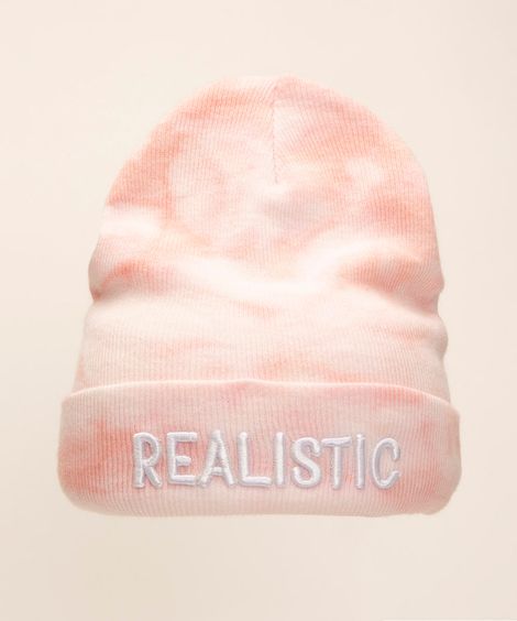 gorro juvenil de tricô tie dye rosa
