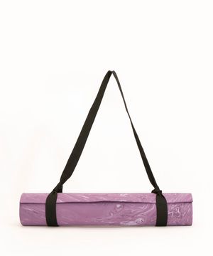 tapete de yoga marmorizado roxo