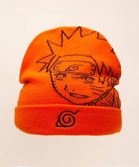 gorro juvenil de tricô naruto laranja