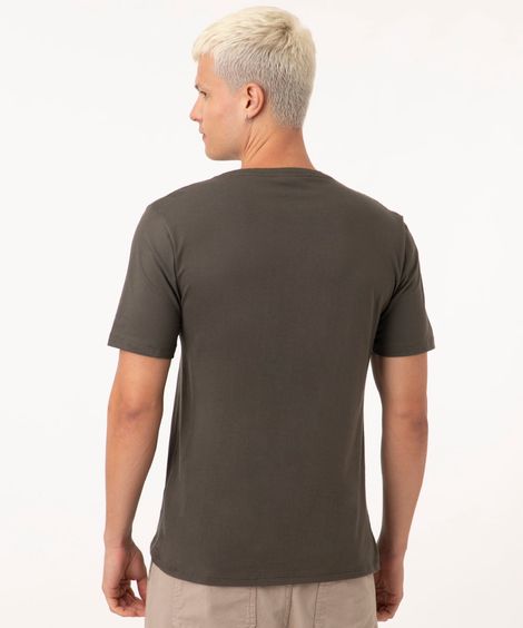camiseta básica de algodão manga curta verde