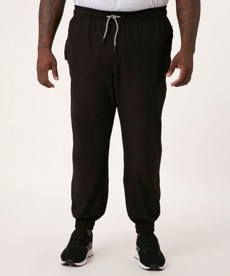 calça jogger plus size esportiva preta