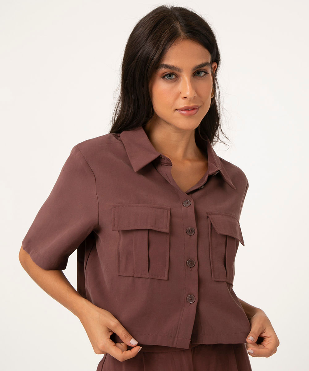 Camisa cropped con manga murciélago - Prêt-à-Porter 1AB6MS