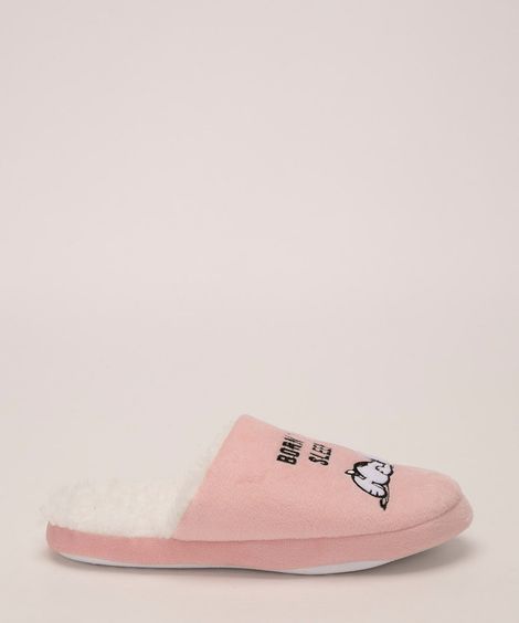 pantufa aberta snoopy rosa
