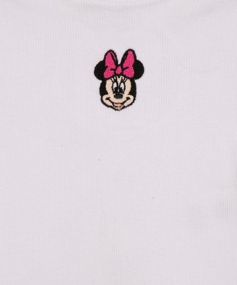 blusa infantil manga longa minnie mouse off white