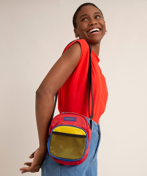shoulder bag "adventury reality" com alça ajustável vermelha