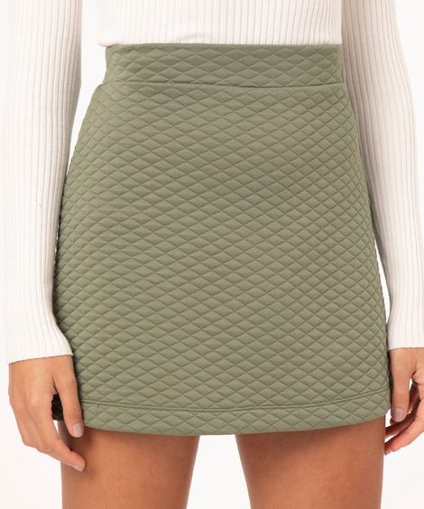 minissaia matelassê verde militar