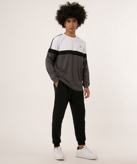 calça jogger de moletom preta