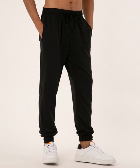 calça jogger de moletom preta
