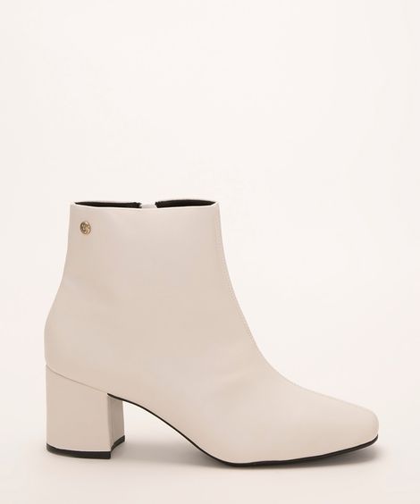 bota cano baixo salto médio via uno off white