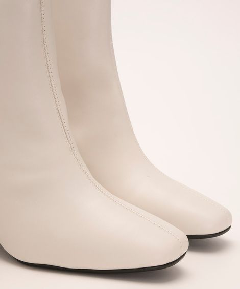 bota cano baixo salto médio via uno off white