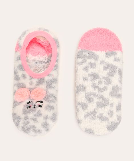 meia infantil sapatilha animal print  multicor