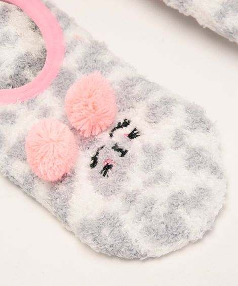 meia infantil sapatilha animal print  multicor