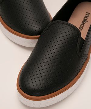 tênis slip on moleca preto