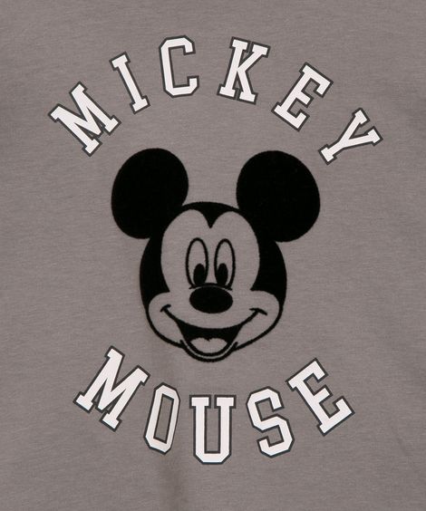 camiseta infantil manga longa mickey mouse  cinza