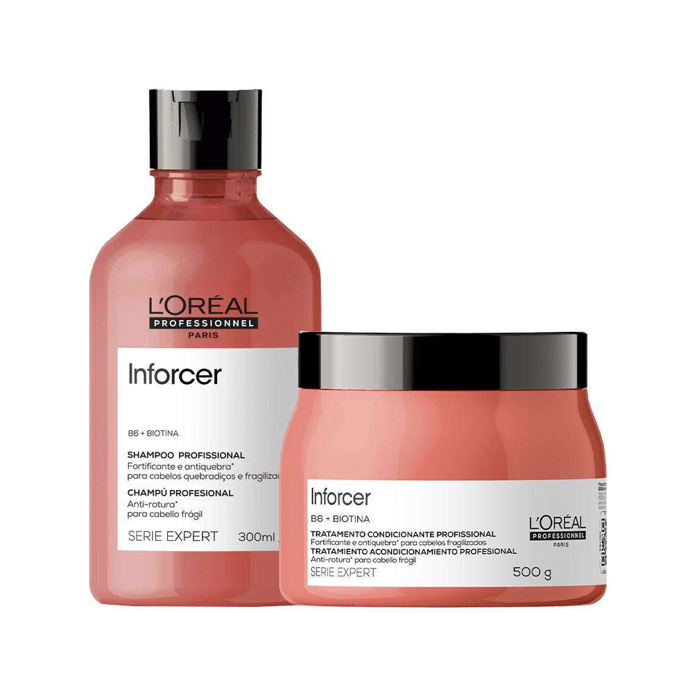 Kit LOréal Professionnel Serie Expert Inforcer- Shampoo 300 ml + Máscara 500 g