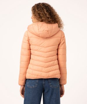 jaqueta puffer com capuz rosa