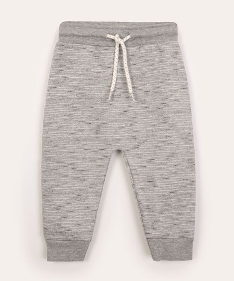calça infantil saruel de moletom cinza mescla