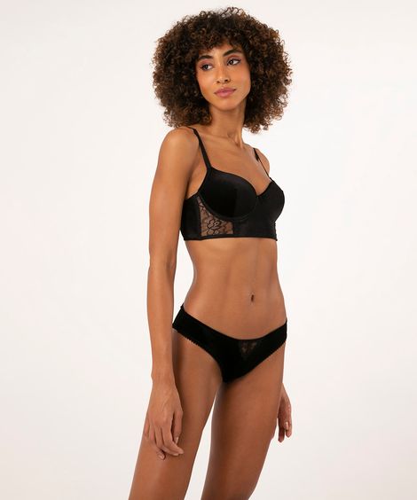calcinha de veludo velvet biquíni preto