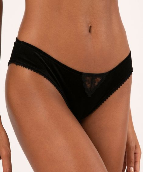 calcinha de veludo velvet biquíni preto