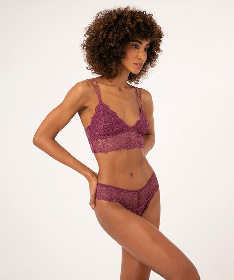 calcinha de renda biquíni roxo