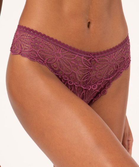 calcinha de renda biquíni roxo