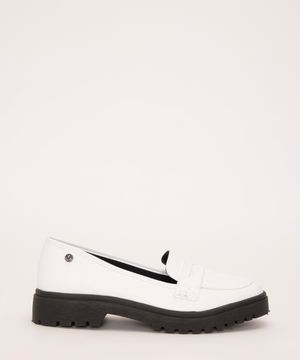 mocassim flatform tratorado via uno branco
