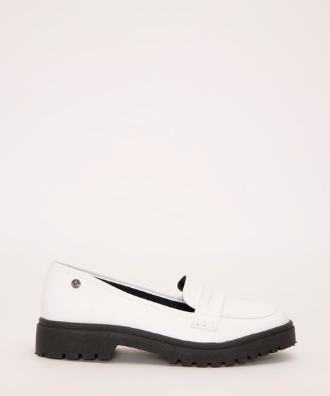 mocassim flatform tratorado via uno branco