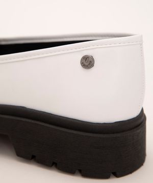 mocassim flatform tratorado via uno branco