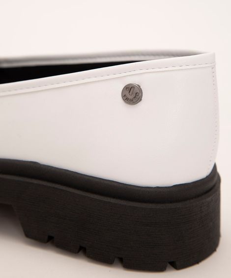 mocassim flatform tratorado via uno branco