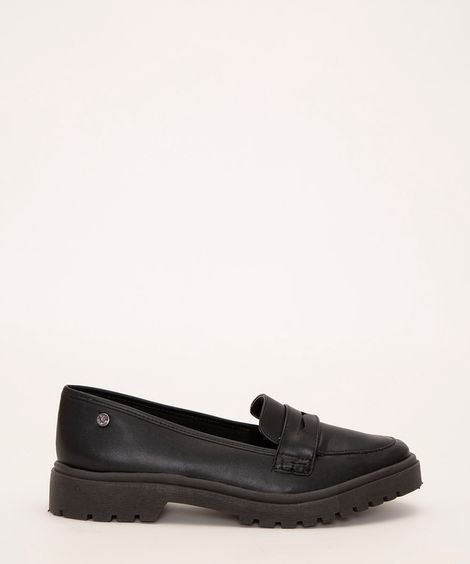mocassim flatform tratorado via uno preto