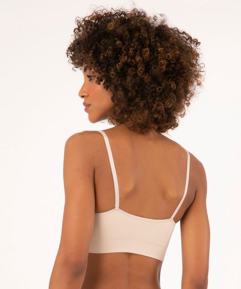 sutiã texturizado com bojo removível e sem costura delrio bege