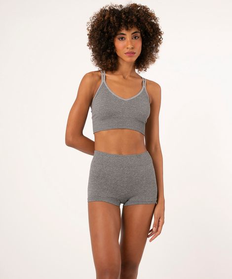 calcinha boyshort sem costura delrio cinza mescla