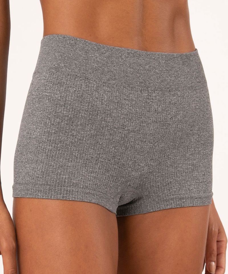 calcinha boyshort sem costura delrio cinza mescla - C&A