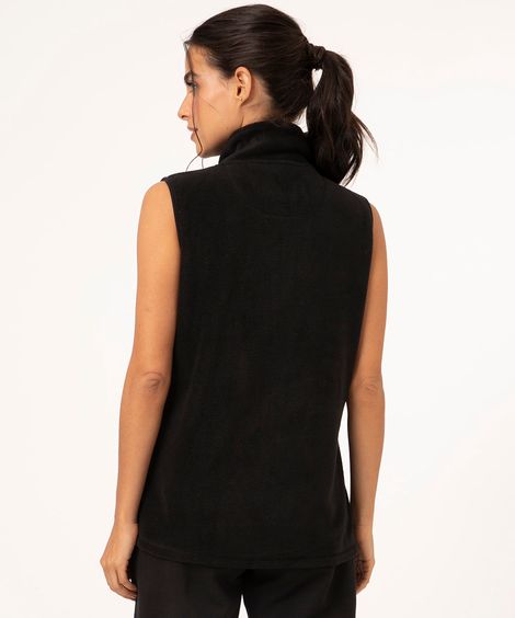 colete de fleece esportivo preto