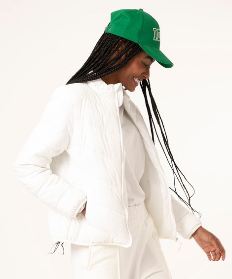 jaqueta puffer com capuz off white