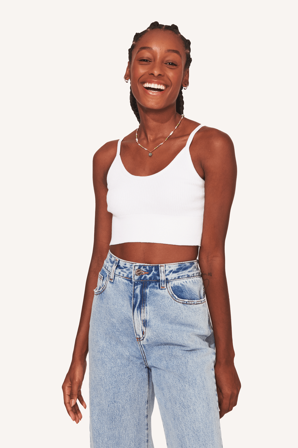 blusa tricot life garage off white