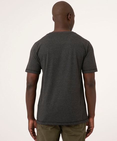 camiseta básica de algodão manga curta cinza mescla escuro