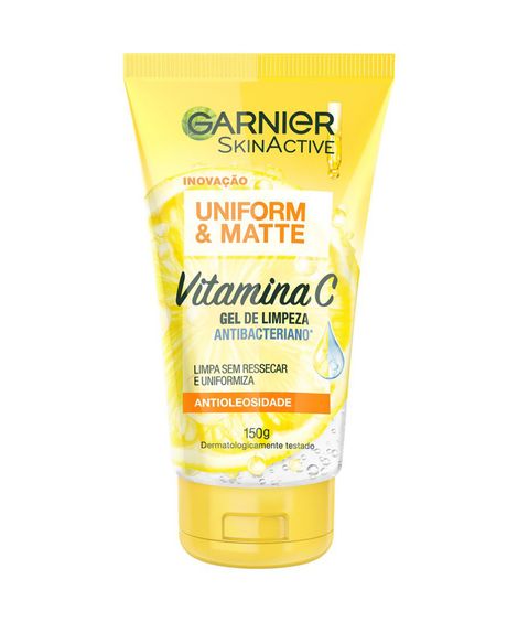 gel de limpeza antibacteriano garnier uniform & matte único