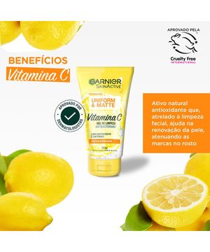 gel de limpeza antibacteriano garnier uniform & matte único