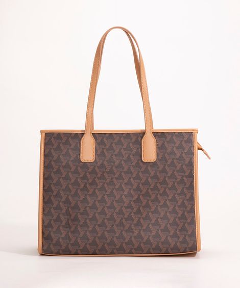 bolsa shopper monograma marrom