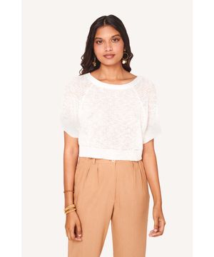 blusa tricot cropped raglan Garage Off-White